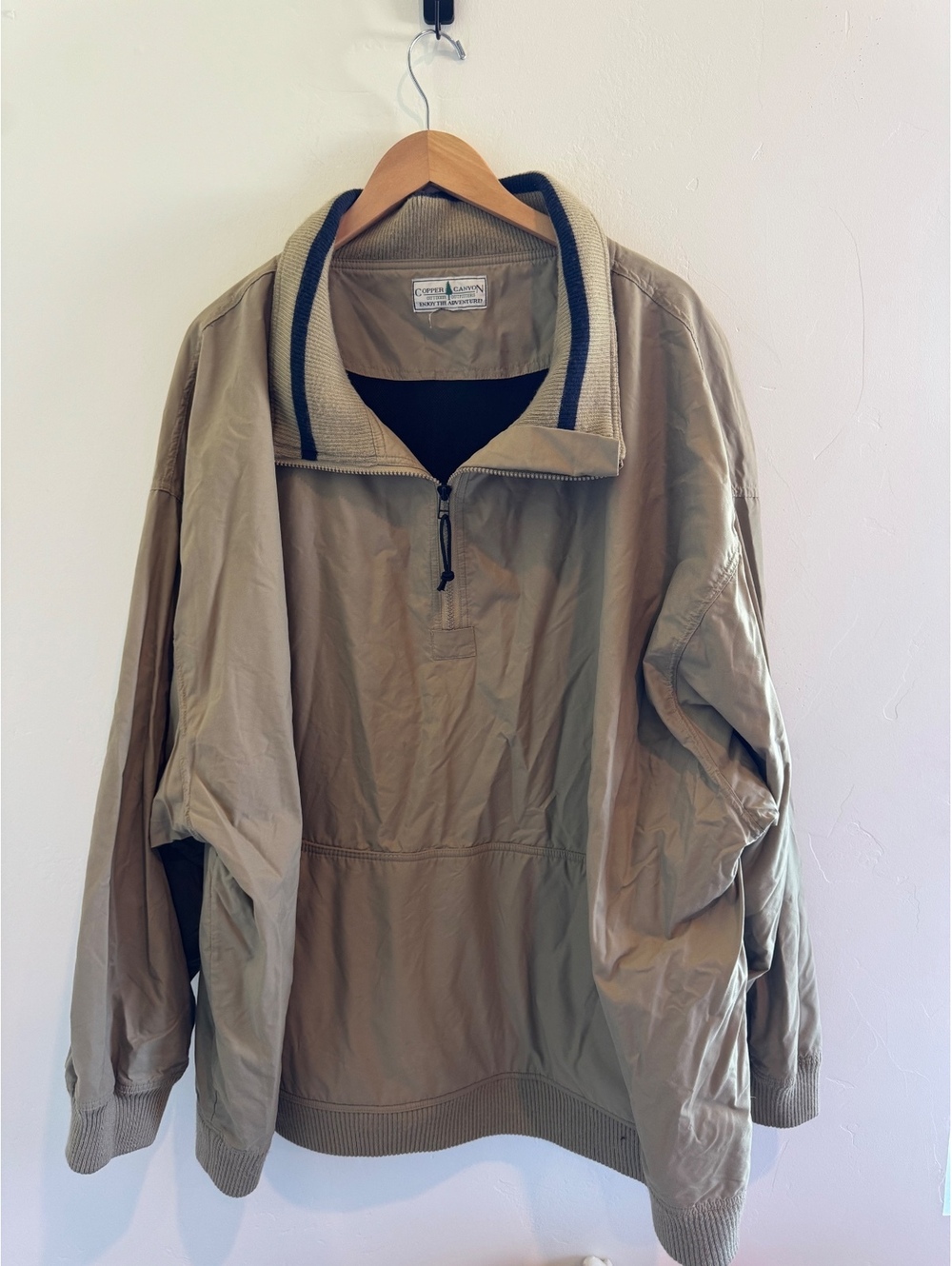 Copper Canyon Men’s Pullover Windbreaker Jacket Tan Khaki Estimated XXL